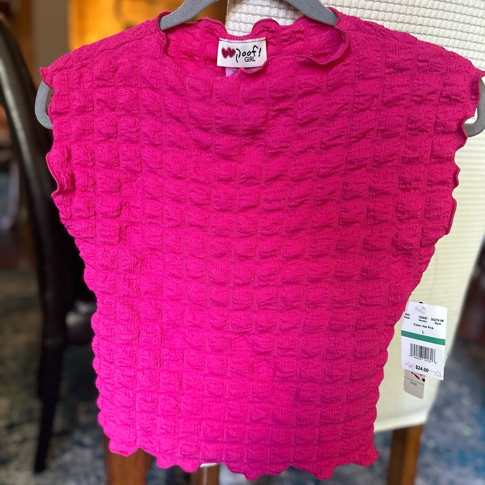 🆕 🩷 Poof! Pink Textured Kids Tank Top